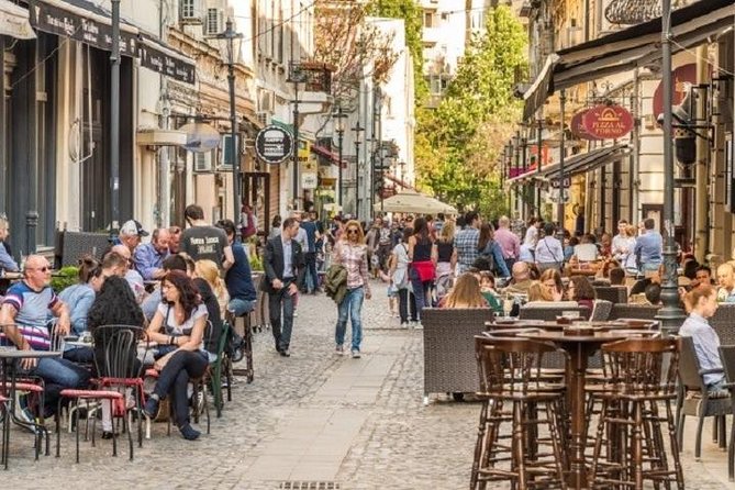 Wine tasting in Bucharest Old town - bonus cheese platter - Old Town by Night, with Real Landmarks You Can Point To